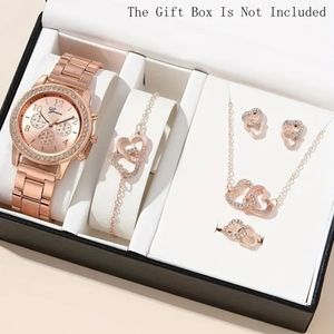 Rose Gold Watch & Jewelry Set